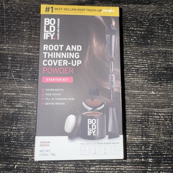 BOLDIFY Root And Thinning Cover Up Powder Starter Kit - Medium Brown Ex 5/27/28 - Picture 1 of 5